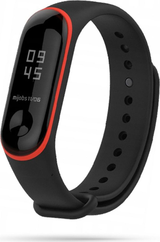 Tech-Protect Řemínek pro Xiaomi Mi Band 3 / 4 - Tech-Protect, Smooth Black/Red