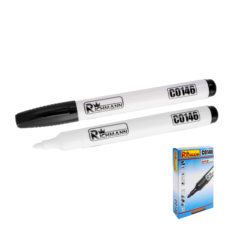 RICHMANN Sada bílých silných popisovačů 1bal/12ks