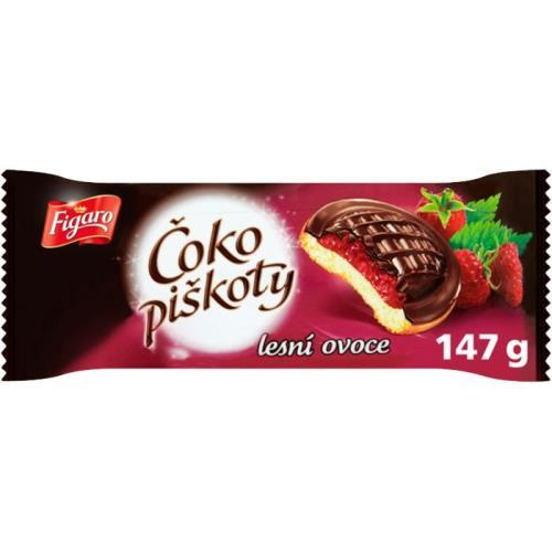 Figaro - čokopiškoty s náplní lesní ovoce, 147 g