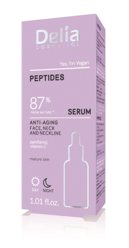Delia Cosmetics Peptides sérum proti stárnutí pleti na obličej, krk a dekolt 30 ml