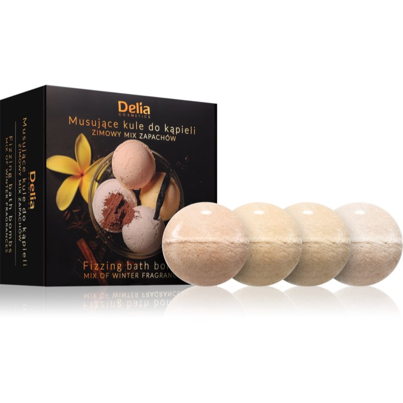 Delia Cosmetics Fizzing Bath Bombs Winter Mix dárková sada do koupele 4x100 g
