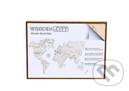 Wooden City 3D puzzle Mapa Světa M 31 ks WM501