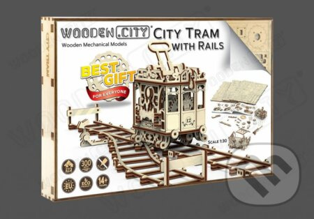WOODEN CITY 3D puzzle Tramvaj s kolejemi 273 ks