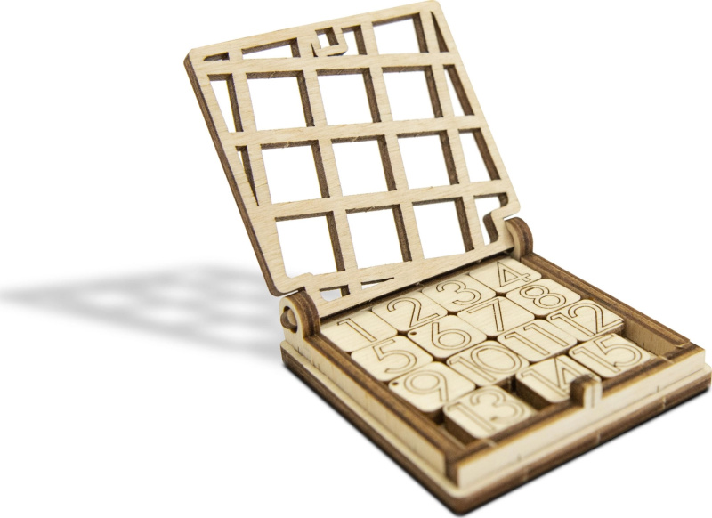 WOODEN CITY 3D puzzle hra mini 15 - posuvný hlavolam