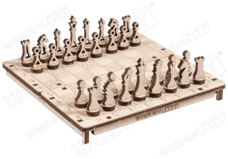 Wooden City Hra 3D Šachy a Dáma 2v1