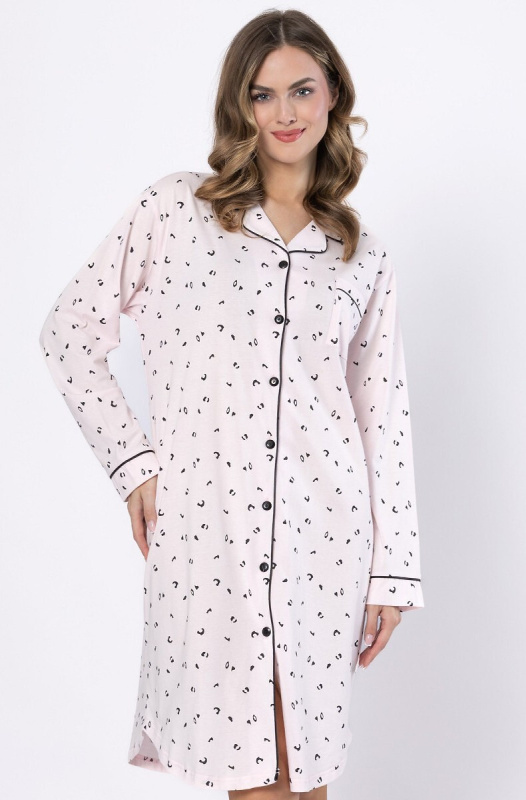Laveza Angela 1619 dlouhá/r M-2XL rozepínací košile světle růžová XL