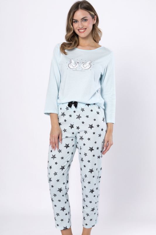 DÁMSKÉ PYŽAMO KAMILA 1642 BABY BLUE S