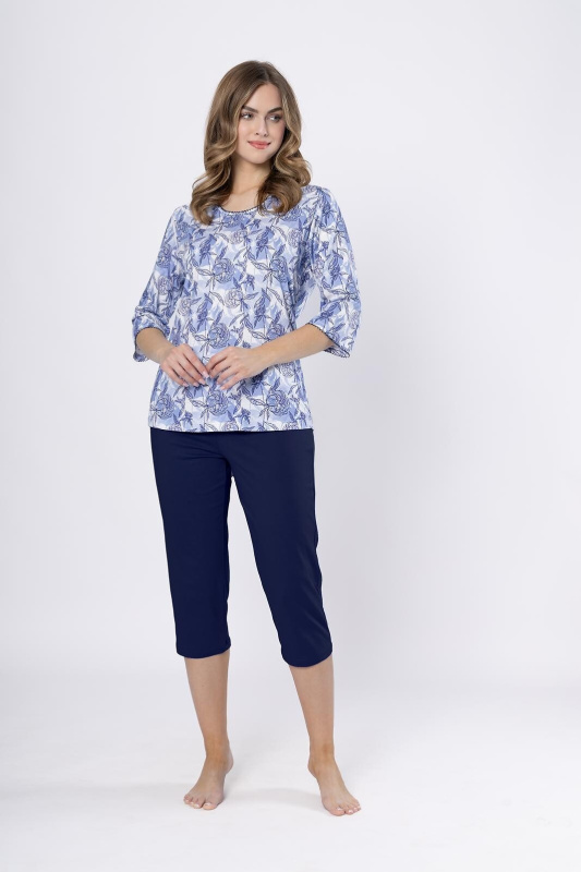 Pyžamo Leveza 1661 Ewlin 3/4 M-2XL džínovina M