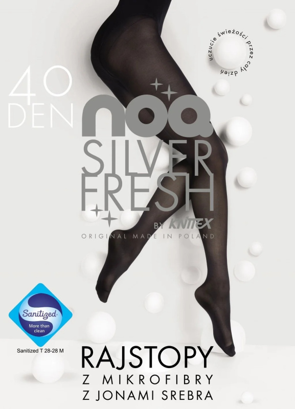 Dámské punčochy Knittex Noa Silver Fresh 40 den nero 2-S