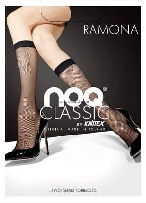 Kabaretní ponožky Knittex Ramona nero univerzální