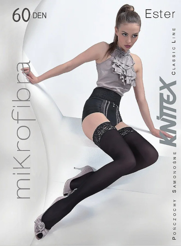 Dámské punčochy Knittex Ester 60 den 5-XL nero 8-4XL