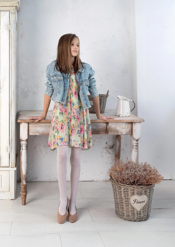 Knittex DR 2503 Kimberley Junior punčocháče 116-158 bianco 146-152