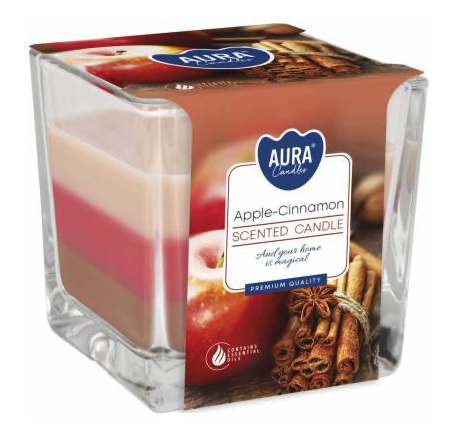 AURA Candles Vonná svíčka ve skle Apple-Cinnamon 8 x 8 x 8 cm, 1 ks