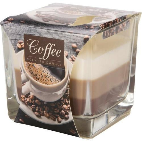 Bispol Tříbarevná vonná svíčka ve skle - Coffe 170 g