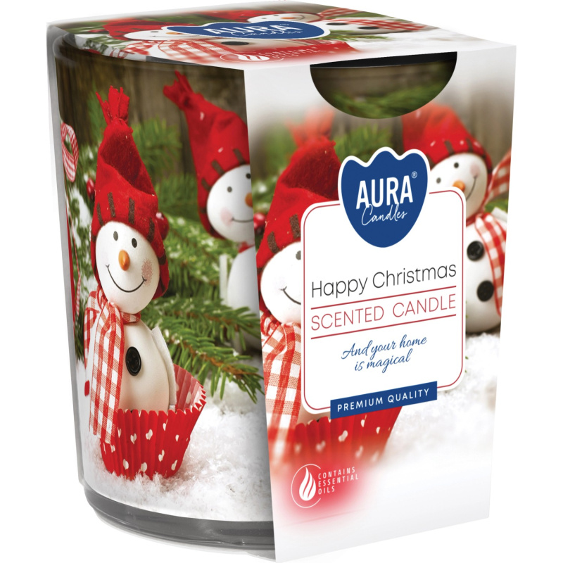 AURA Candles Vonná svíčka ve skle Happy Christmas pr. 7,2 x 7,8 cm, 1 ks