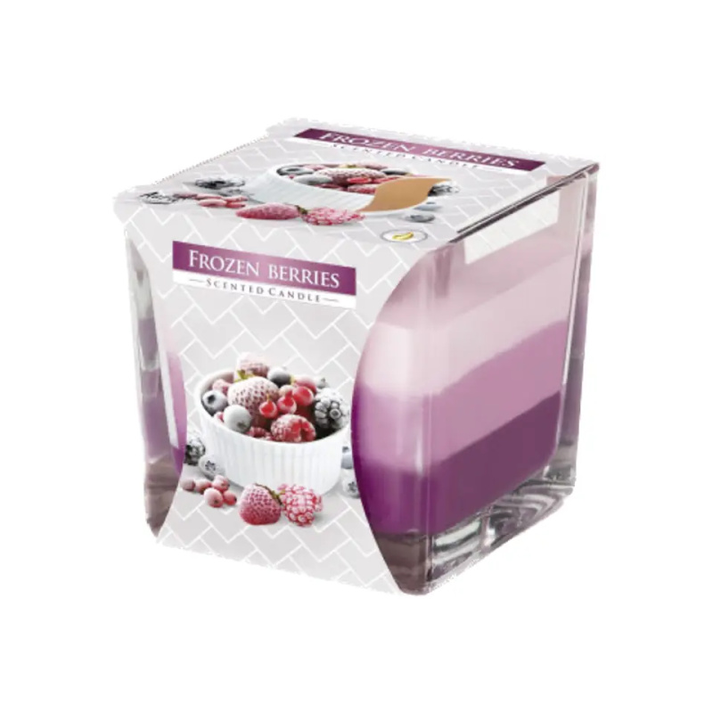 Aura Candles Mražené ovoce tříbarevná vonná svíčka ve skle