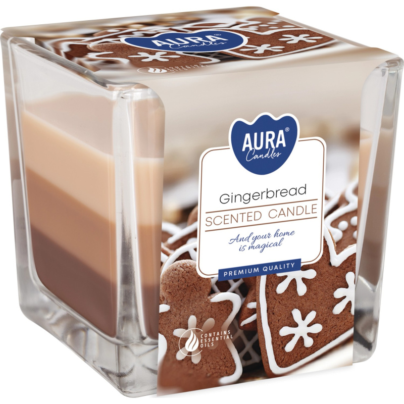 AURA Candles Vonná svíčka ve skle Gingerbread 8 x 8 x 8 cm, 1 ks
