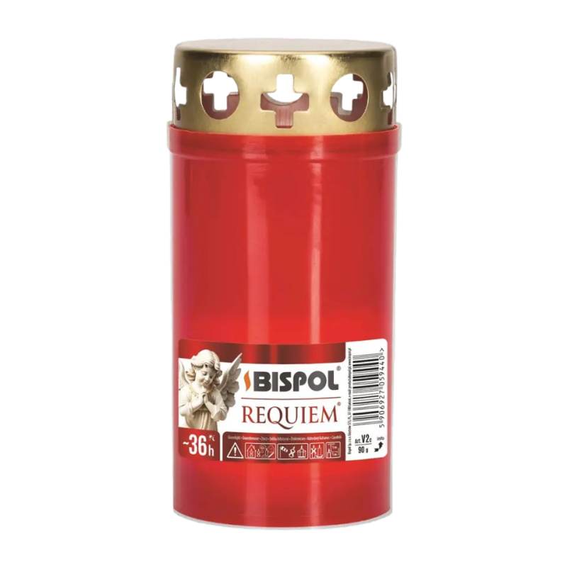 Bispol Requiem svíčka hřbitovní red v2 ai-030 90g