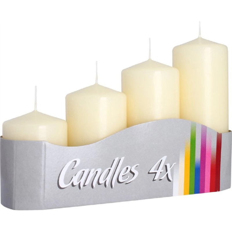 Adventní svíčky stupňovité matné béžové 5 x 7/9/11/13 cm, 4ks