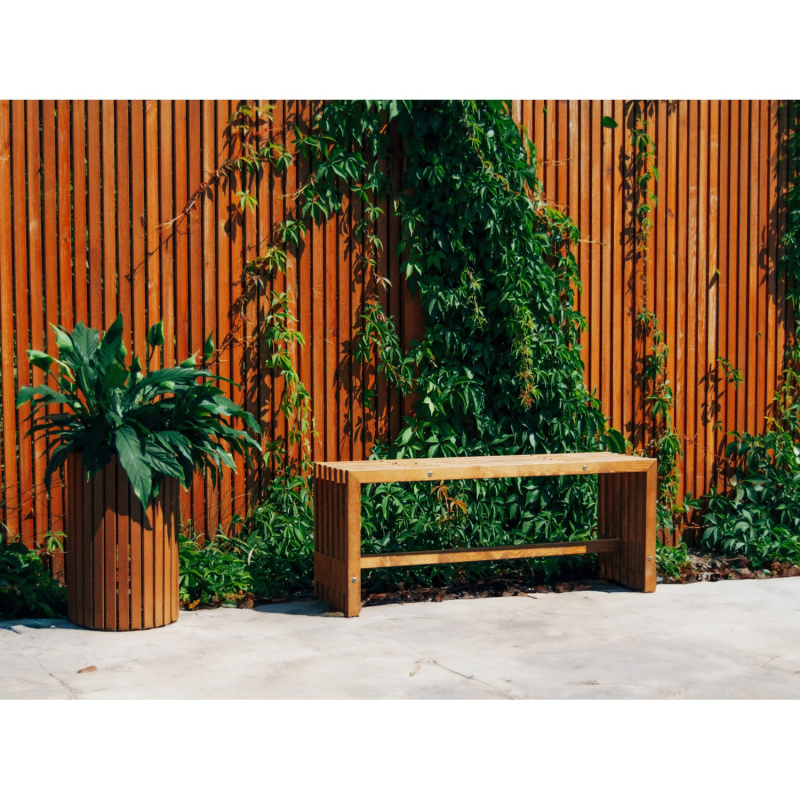 Laťkový plot Quadra přírodní lakovaný 90 x 180 cm