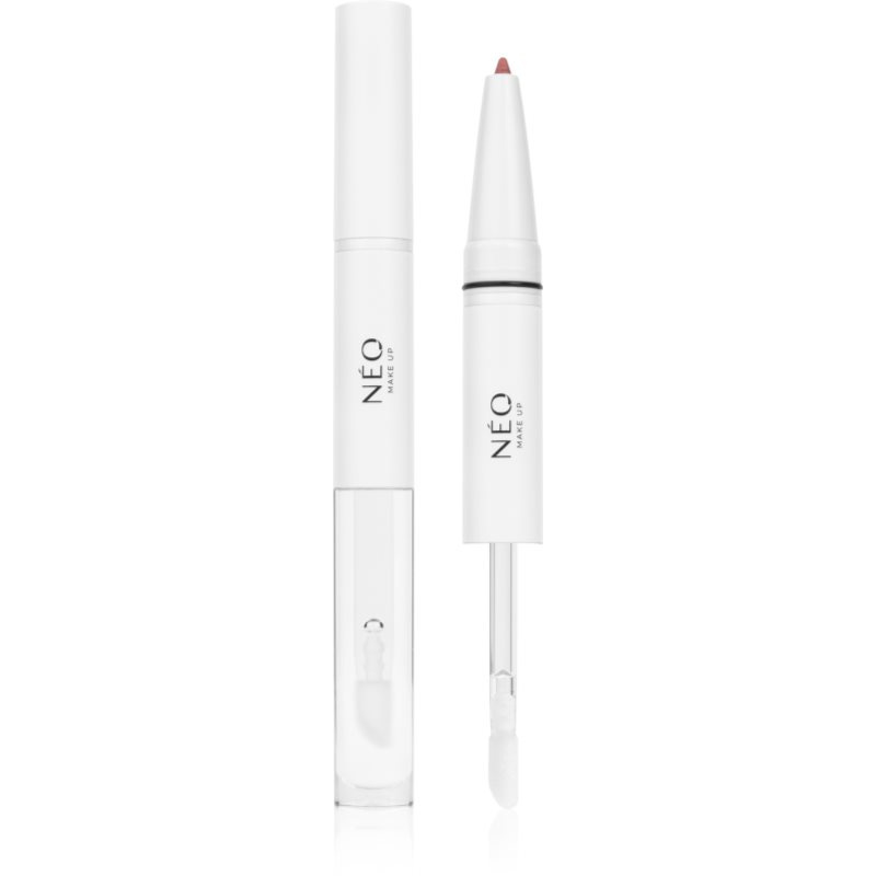 NEO MAKE UP Intense Serum 2in1 Lipliner & Lipgloss konturovací tužka a lesk na rty odstín 04 Peach Cashmere 1 ks