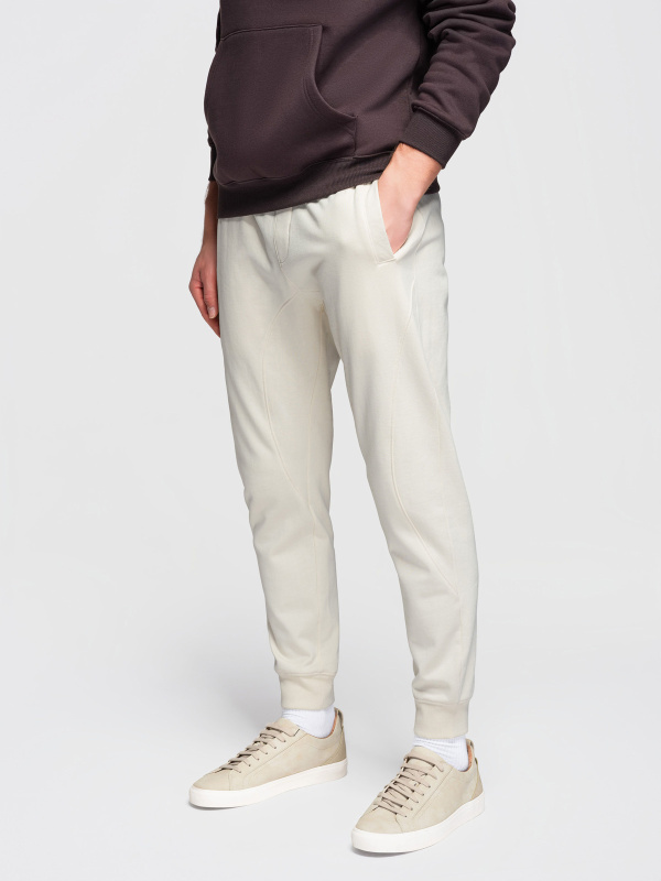 Ombre pánské BASIC jogger tepláky - krémové