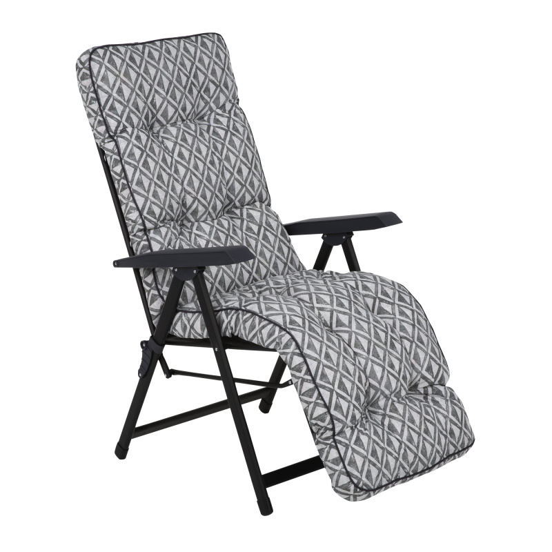 Polohovací zahradní křeslo s podnožkou Lena Plus Black Edition H039-06PB PATIO