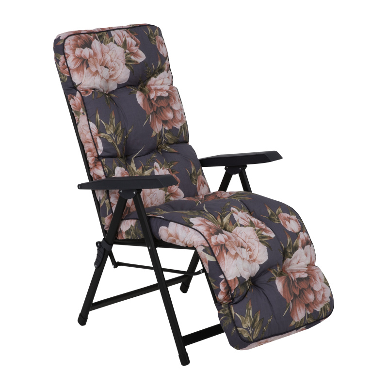Polohovací zahradní křeslo s podnožkou Lena Plus Black Edition A098-01IB PATIO