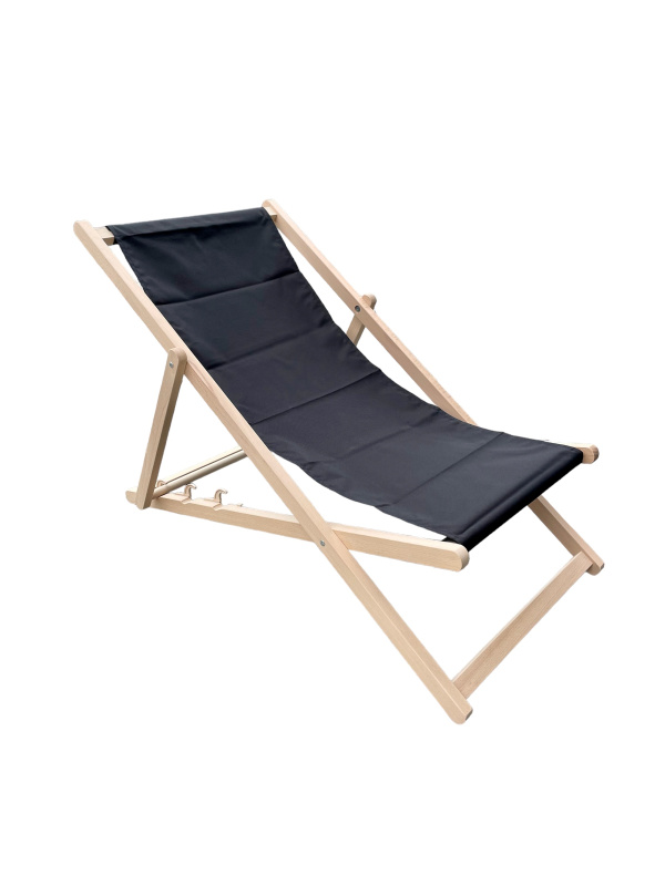 Černé dřevěné polohovací zahradní lehátko Classic PATIO