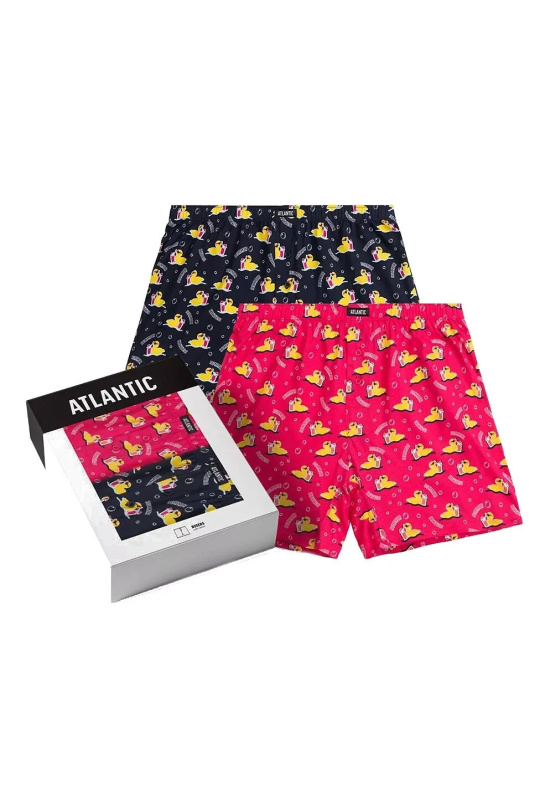Boxerky Atlantic 2MBH-007 A'2 M-2XL námořnická růžová-navy XL
