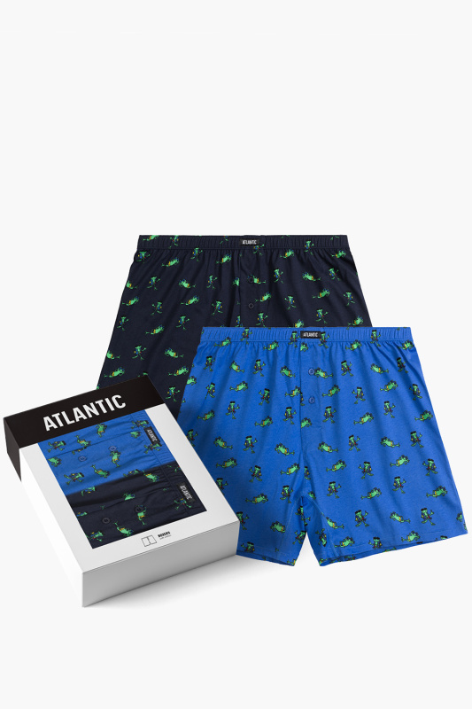 Trenýrky Atlantic 2MBH-006 2 pcs Barva: Modrá - tmavě, Velikost: 2XL