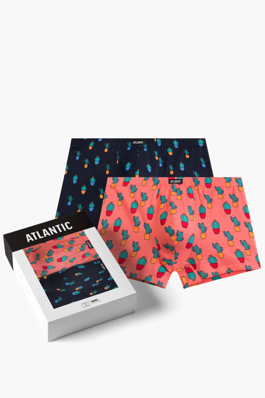 Boxerky Atlantic 2MHH-005 2 pcs Barva: Modrá - tmavě, Velikost: S