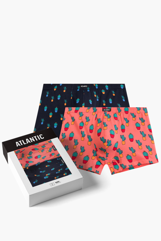 Boxerky Atlantic 2MHH-005 2 pcs Barva: Modrá - tmavě, Velikost: L
