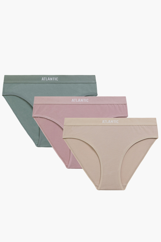 Kalhotky Atlantic 3CLP-012 3 pcs Barva: Růžová, Velikost: S