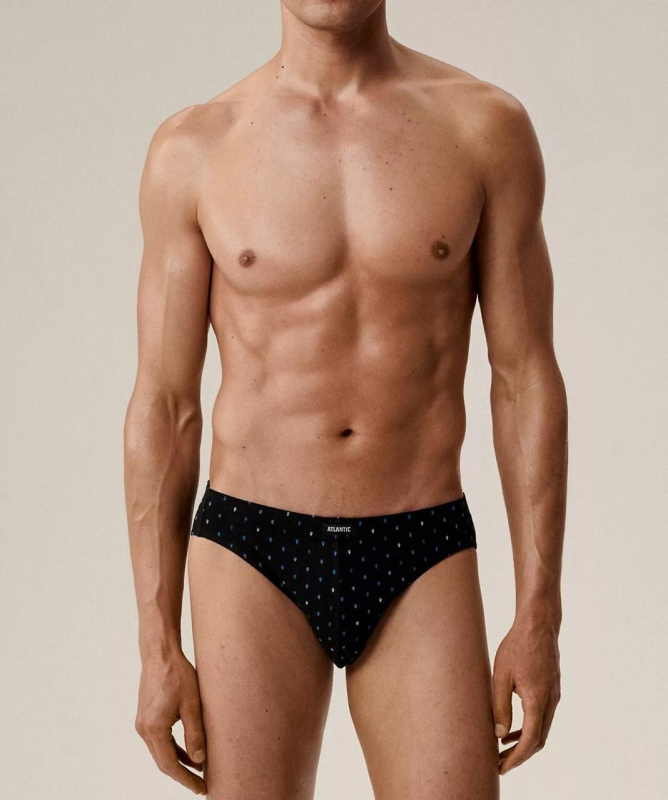 Kalhotky Atlantic 3MP-204 A'3 S-2XL černo-tmavě modrá S