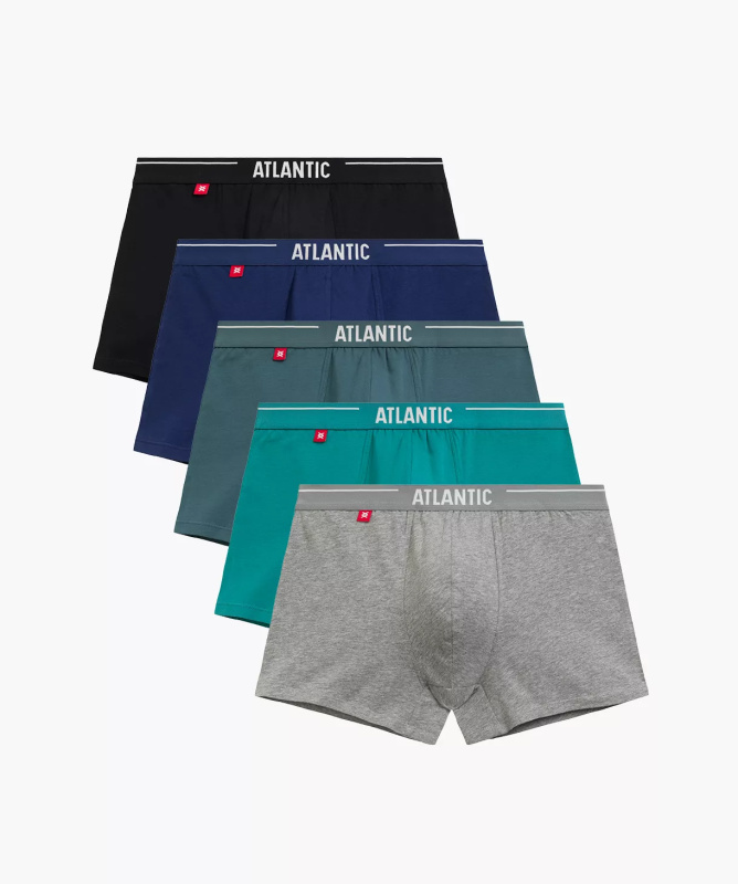Boxerky Atlantic 5SMH-004/25 A'5 S-2XL modro-zeleno-černá S