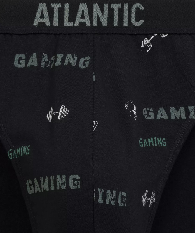 Kalhotky Atlantic 3MP-206/25 A'3 S-2XL černá-černá-khaki XXL