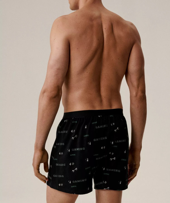 Boxerky Atlantic 2MBX-084/25 A'2 S-2XL černá-khaki L