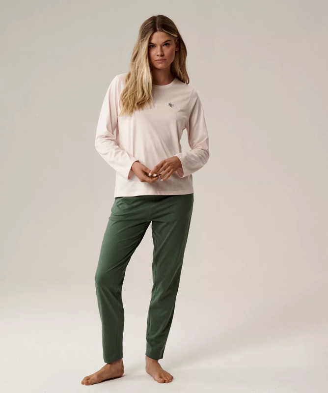 Pyžamo Atlantic NLP-498 long/r S-2XL růžová světle zelená M