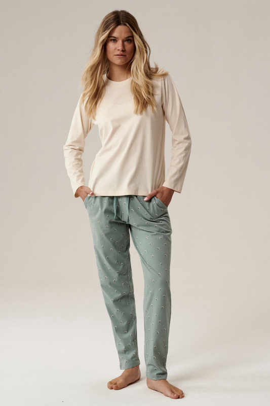Dámské pyžamo Atlantic NLP-502 Barva: Smetanová, Velikost: 2XL