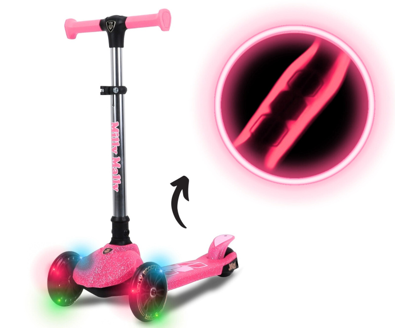 Milly Mally tříkolová dětská koloběžka Jelly růžová