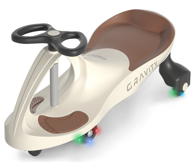 Milly Mally Gravitační vozítko GRAVITY se svítícími LED koly – cream, hnědá