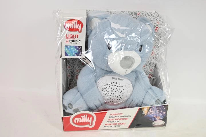 MillyBear modrý plyšový medvídek s projektorem noční oblohy