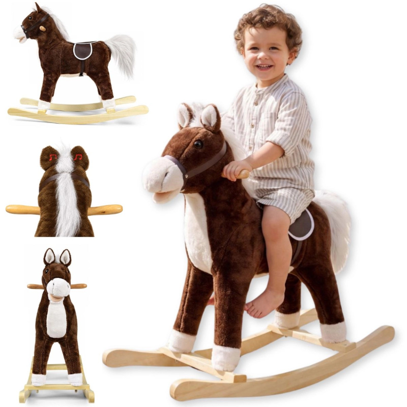 Houpací kůň Teddy tmavě hnědý Milly Mally