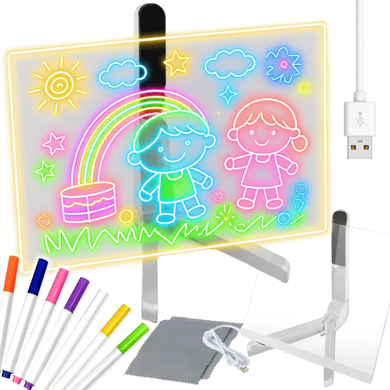 Kreativní LED tabule na psaní a kreslení RENEW FORCE s 7 fixy