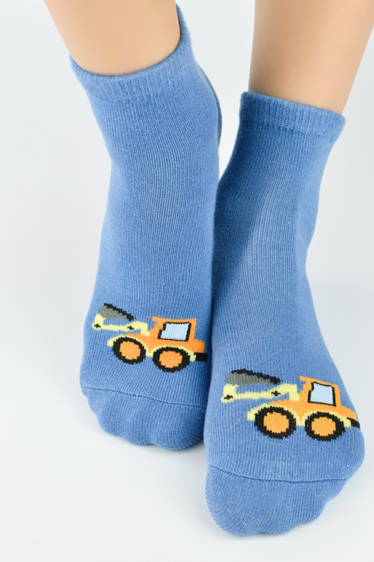 CHLAPECKÉ BAVLNĚNÉ PONOŽKY SE SILIKONEM SB009 JEANS 31-34