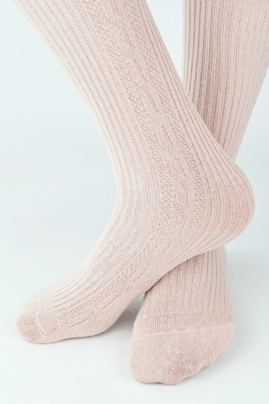 ŽEBROVANÉ KOSTKOVANÉ PUNČOCHÁČE RB011 6-11 LET fialová 140-146