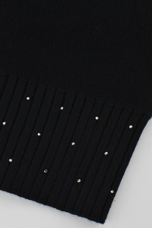 DÁMSKÁ ČEPICE S FLITRY Z MODALU CZ103 černá 54-58