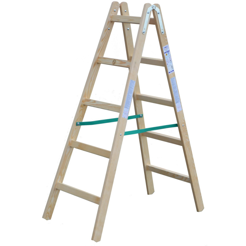 Štafle malířské dřevěné Standard, 5 příček, 1530 x 540 x 130 mm