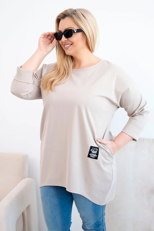 Dámská Plus Size halenka s delšími zády